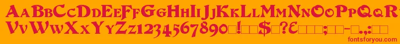 DuvallSmallCaps Font – Red Fonts on Orange Background