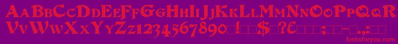 DuvallSmallCaps Font – Red Fonts on Purple Background
