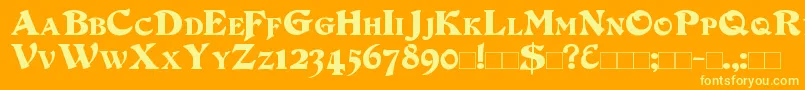 DuvallSmallCaps Font – Yellow Fonts on Orange Background