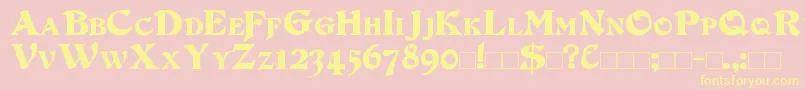 DuvallSmallCaps Font – Yellow Fonts on Pink Background