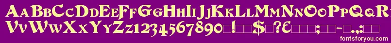 DuvallSmallCaps Font – Yellow Fonts on Purple Background