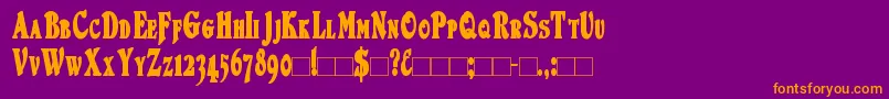 DuvallSmallCapsCondensed Bold Font – Orange Fonts on Purple Background