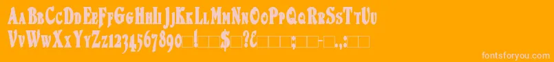DuvallSmallCapsCondensed Bold Font – Pink Fonts on Orange Background
