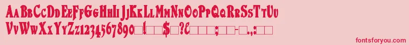 DuvallSmallCapsCondensed Bold-Schriftart – Rote Schriften auf rosa Hintergrund