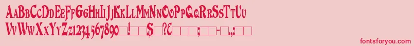 DuvallSmallCapsCondensed-Schriftart – Rote Schriften auf rosa Hintergrund