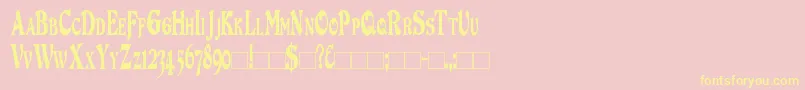 DuvallSmallCapsCondensed Font – Yellow Fonts on Pink Background