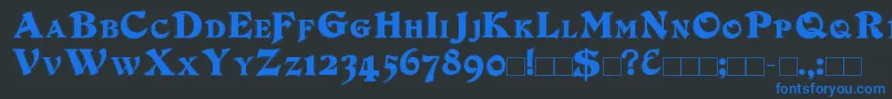 DuvallSmallCapsOutline Font – Blue Fonts on Black Background
