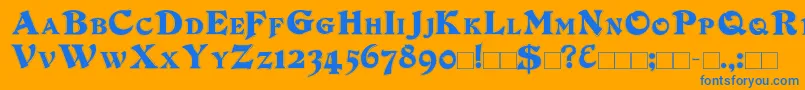DuvallSmallCapsOutline Font – Blue Fonts on Orange Background