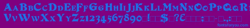 DuvallSmallCapsOutline Font – Blue Fonts on Purple Background