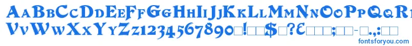 フォントDuvallSmallCapsOutline – 白い背景に青い文字