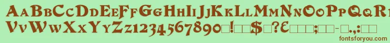 DuvallSmallCapsOutline Font – Brown Fonts on Green Background