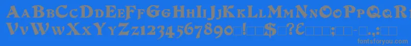 DuvallSmallCapsOutline Font – Gray Fonts on Blue Background