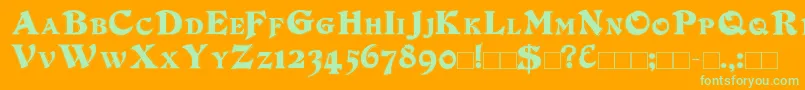 DuvallSmallCapsOutline Font – Green Fonts on Orange Background