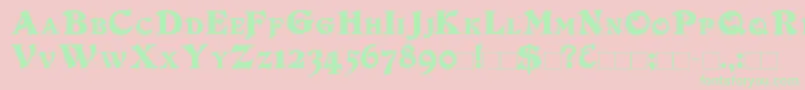 DuvallSmallCapsOutline-Schriftart – Grüne Schriften auf rosa Hintergrund