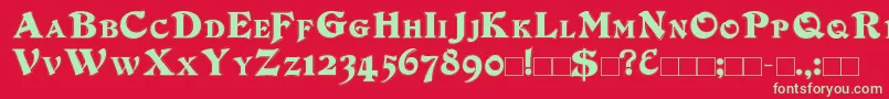 DuvallSmallCapsOutline Font – Green Fonts on Red Background