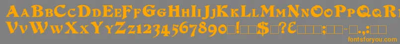 DuvallSmallCapsOutline Font – Orange Fonts on Gray Background