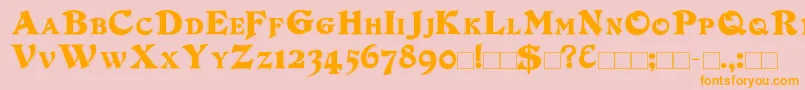DuvallSmallCapsOutline Font – Orange Fonts on Pink Background