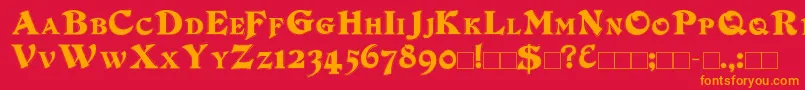 DuvallSmallCapsOutline Font – Orange Fonts on Red Background