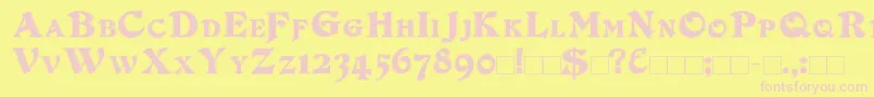 DuvallSmallCapsOutline Font – Pink Fonts on Yellow Background