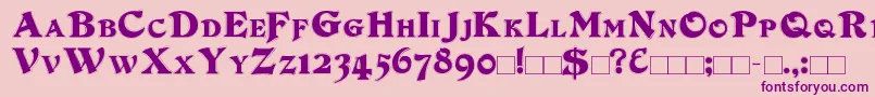 DuvallSmallCapsOutline Font – Purple Fonts on Pink Background