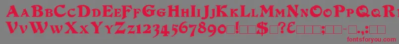 DuvallSmallCapsOutline Font – Red Fonts on Gray Background