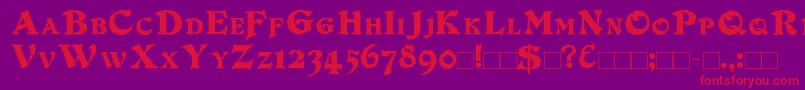 DuvallSmallCapsOutline Font – Red Fonts on Purple Background