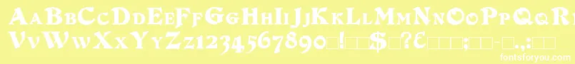 DuvallSmallCapsOutline Font – White Fonts on Yellow Background