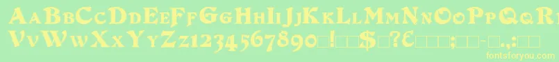 DuvallSmallCapsOutline Font – Yellow Fonts on Green Background