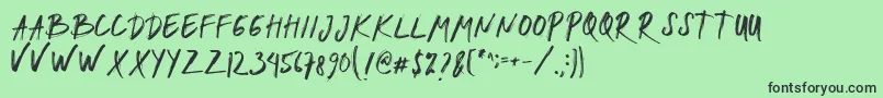 DVORAK Font – Black Fonts on Green Background