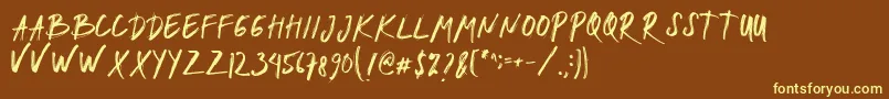 DVORAK Font – Yellow Fonts on Brown Background