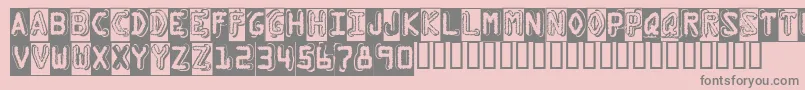 Dymo Grunge Bubble Font – Gray Fonts on Pink Background