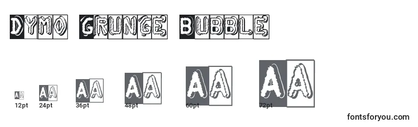 Dymo Grunge Bubble Font Sizes