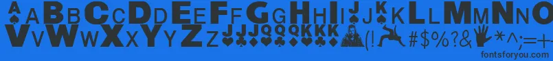 DYNAMO magician Font – Black Fonts on Blue Background