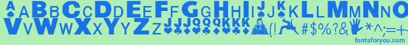 DYNAMO magician-fontti – siniset fontit vihreällä taustalla