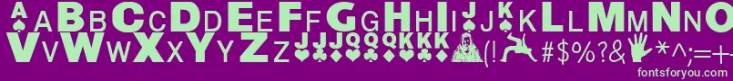 DYNAMO magician Font – Green Fonts on Purple Background