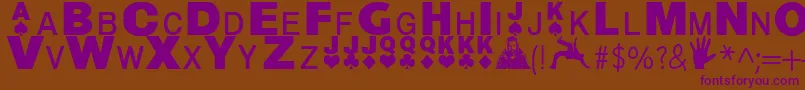 DYNAMO magician Font – Purple Fonts on Brown Background