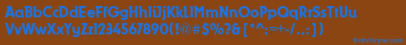 Dynamo-Schriftart – Blaue Schriften auf braunem Hintergrund