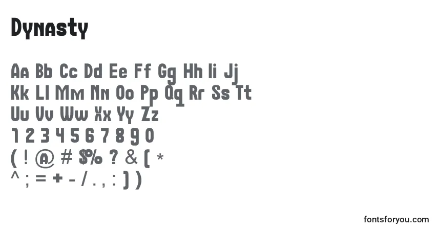 Schriftart Dynasty (125679) – Alphabet, Zahlen, spezielle Symbole