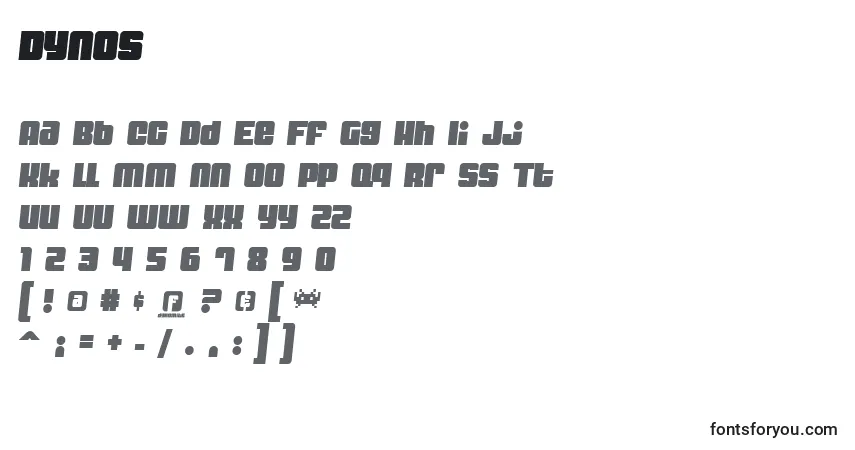 Schriftart DYNOS    (125680) – Alphabet, Zahlen, spezielle Symbole
