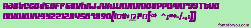 DYNOS    Font – Purple Fonts on Green Background