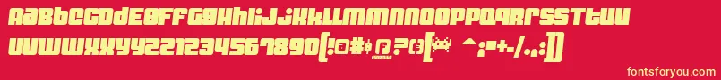 DYNOS    Font – Yellow Fonts on Red Background