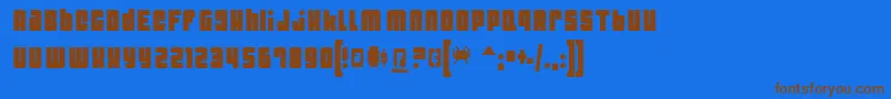 DYNOT   -fontti – ruskeat fontit sinisellä taustalla