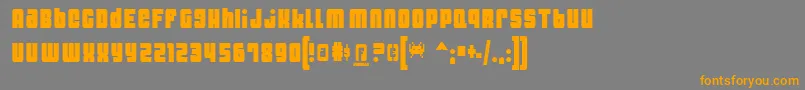 フォントDYNOT    – オレンジの文字は灰色の背景にあります。