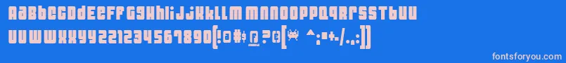 フォントDYNOT    – ピンクの文字、青い背景