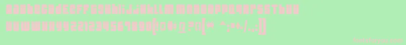 DYNOT   -fontti – vaaleanpunaiset fontit vihreällä taustalla
