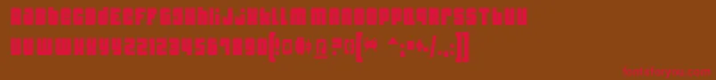 フォントDYNOT    – 赤い文字が茶色の背景にあります。