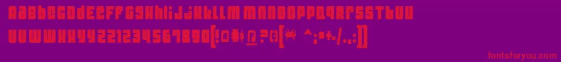 Шрифт DYNOT    – красные шрифты на фиолетовом фоне