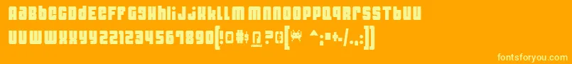 Шрифт DYNOT    – жёлтые шрифты на оранжевом фоне
