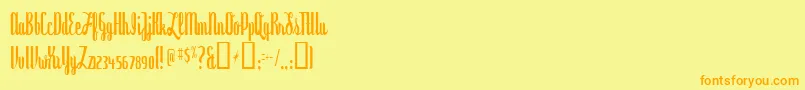 dyspepsia Font – Orange Fonts on Yellow Background