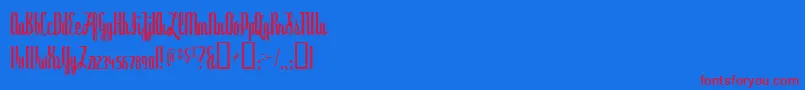 フォントdyspepsia – 赤い文字の青い背景